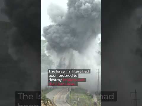Moment Israeli strike hits bridge in southern Lebanon