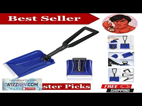 Folding Snow Shovel with Ergonomic D Grip 9 Inch Blade for Emergency Use