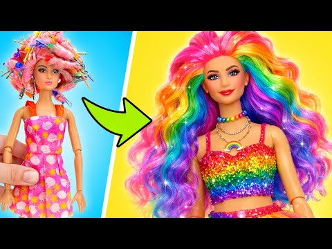 Amazing DIY doll transformation magic style 🎀✨
