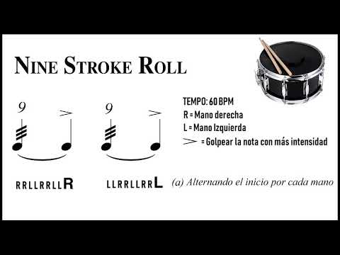 10. Nine Stroke Roll – 40 RUDIMENTOS | Clases de Batería (FULL AUDIO )