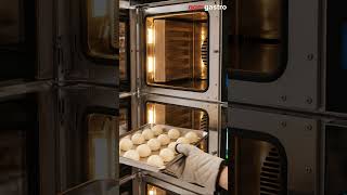 Elektrisch Bakkerij heteluchtoven met stoomfunctie - Touchscreen - 2x 600x400mm - incl. rijskast - met wateraansluiting & stoomfunctie - zonder rekwagen - zwart