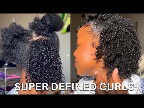 TRANSFORMING MY NATURAL HAIR TO SUPER DEFINED CURLS | TYPE 4 HAIR 💦💫