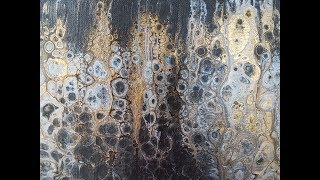 [13] Acrylic Swipe in Black, gold & silver