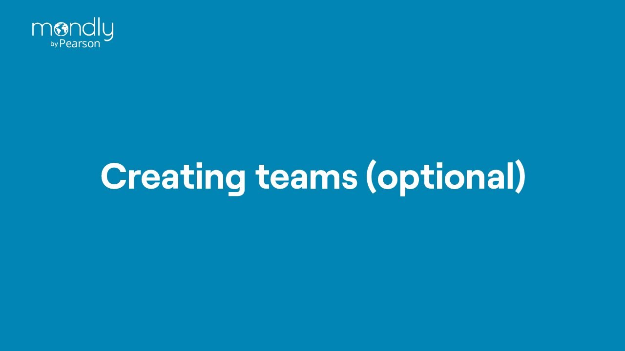 Creating teams (optional)