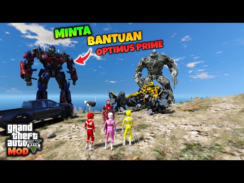 MINTA BANTUAN IRONMAN DAN OPTIMUS PRIME UNTUK MENYELAMATKAN BUMBLEBEE - GTA 5 MOD TRANSFORMER