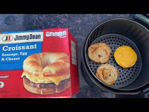 Air Fryer Jimmy Dean Croissant: Frozen Breakast Croissant Sandwich In Air Fryer - Sausage Egg Cheese