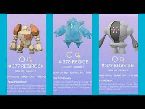 Regice,RegiSteel,RegiRock added to Pokémon Go (Shiny)
