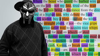 MF Doom - Kon Karne (Rhyme Scheme) Highlighted
