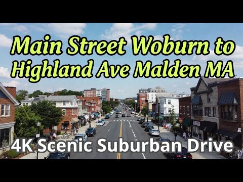 🚕 Main Street Woburn to Highland Ave Malden Massachusetts | 4K Scenic Suburban Drive (3/17/22)
