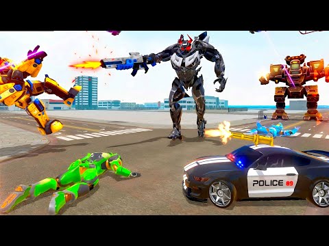 Flying Grand Police Car Transform Robot Games #1 - Police Robot Game | IOS/Android Gameplay