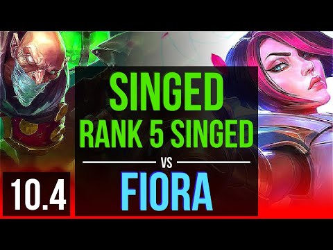 SINGED vs FIORA (TOP) | 2.6M mastery points, Rank 5 Singed, 4200+ games | Korea Grandmaster | v10.4