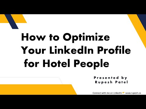 How to Optimize Your LinkedIn Profile for Hotel People - Live (2020)