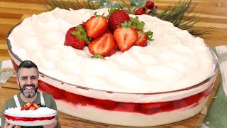 MORANGO NA TRAVESSA - A MELHOR SOBREMESA DE NATAL - SIMPLES E FÁCIL - Receitas de Natal