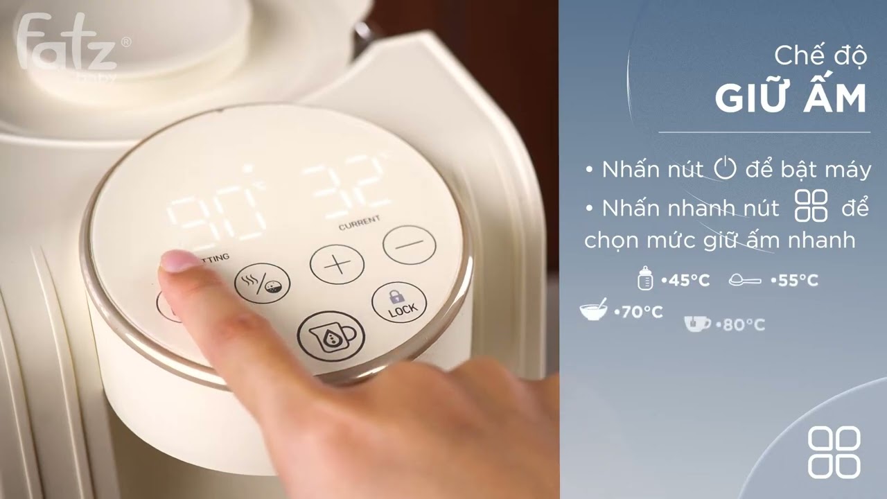 Máy đun và hâm nước pha sữa thông minh tiện lợi Fatzbaby Smart 8 Plus - FB3110RS