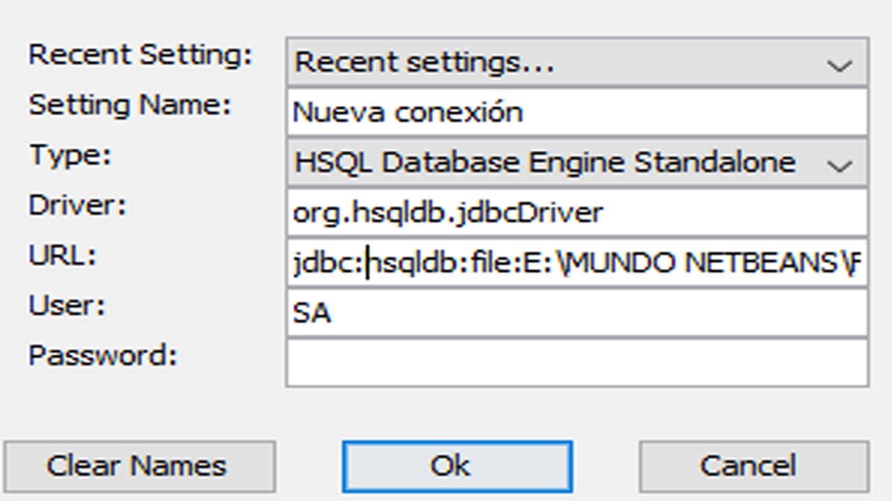 ¿Cómo creo una base de datos HSQLDB?
