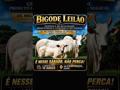 LEILÃO DE GADO DE CORTE - BIGODE LEILÕES CAMPINAÇU - GO - 22/08/2026