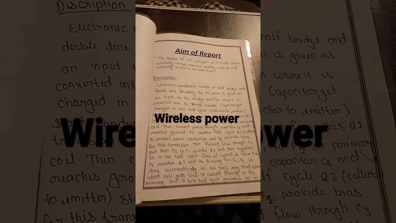 project model on wireless power transmission....... wireless current report file