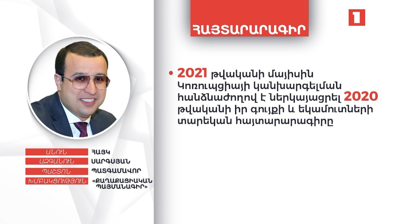 0.16 բիթքոին, 24 մլն դրամ, 55 հազար դոլար. ինչ է հայտարարագրել պատգամավոր Հայկ Սարգսյանը