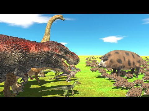 [ Wild Boar Challenge ] Carnivore Dinosaurs VS Herbivore Dinosaurs - Animal Revolt Battle Simulator