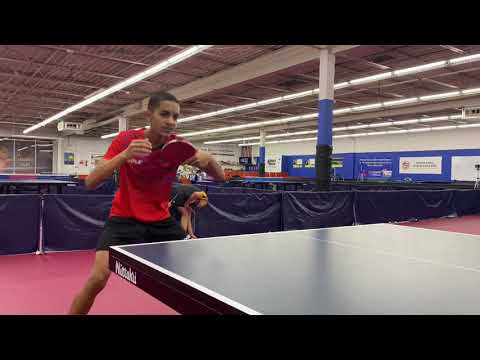 Jerall training at the Samson Dubina Table Tennis Academy