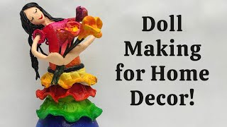 How to Make a Doll Craft for Home Decoration | Make a Doll Using Old Bulb Recycled Craft