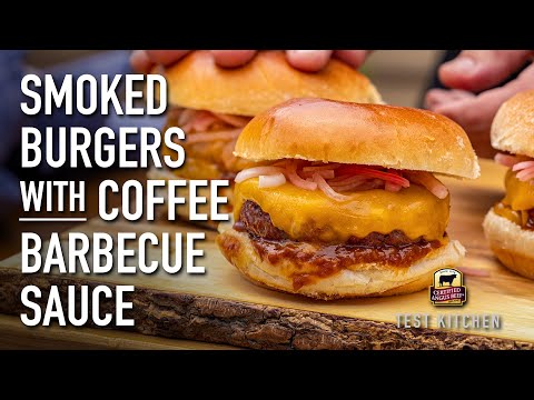 Smoked Burgers with Coffee Barbecue Sauce Recipe
