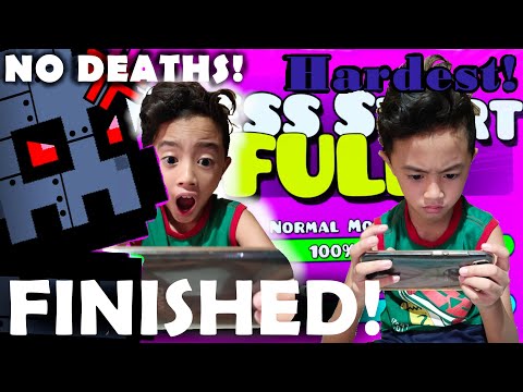 8 YEARS OLD FINISHES GEOMETRY DASH PRESS START FULL VERSION! 1 ATTEMP ONLY!