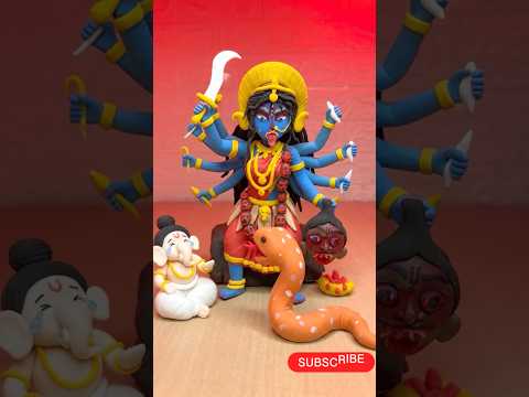 Easy Clay Maa Kali With Ganesha Aur Snake Idol Making Step By Step 🥰✨