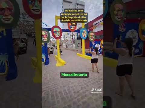 Praia de sao José da coroa Grande PE com monociclo elétrico na visão espetacular