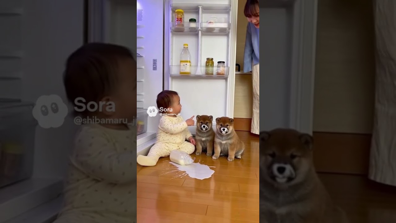 あれ？誰が飲んだのかしら…ふふっ、ちょっとした小さな秘密ね #柴犬 #ショート動画 #かわいい