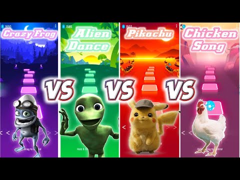 Chicken Song Vs Crazy Frog Vs Pikachu Vs Alien Dance | Tiles Hop 'Custom Level' | BeastSentry