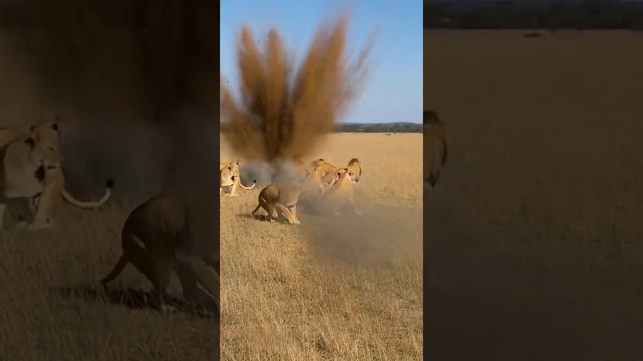 warthog vs lion's , moment funny🦁 #shorts #veryfunny #momentfunny #prank #warthog #lions