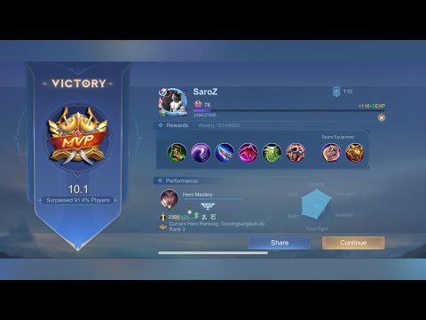 MLBB best hero YuZhong meta is back.Use this item for easy MVP…