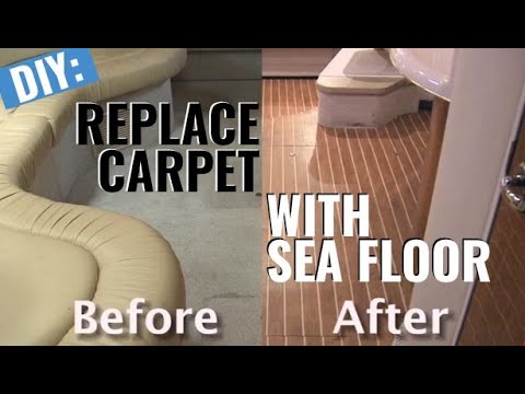 How to replace old interior carpet with synthetic Sea Floor in the salon | MyBoat DIY