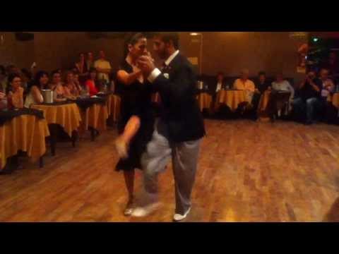 Christian Marquez and Virginia Gomez are dancing to a tango
