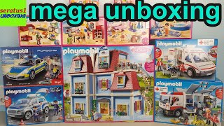 mega unboxing 7 Spielzeug auspacken seratus1 Playmobil Polizei DRK Puppenhaus Dollhouse