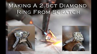 Making a bespoke 2.5ct diamond engagement ring.