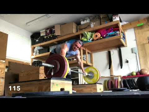 2 cleans + 2 Jerks from block (below knee)