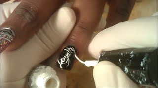 HOW TO EASY WRITE WORDS ON NAILS FAST WAY