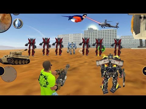 Vegas Crime Simulator - (Vegas 💪 Hero Fight 🪐 Alien Car Robot) Blue Boss Car - Android Gameplay HD