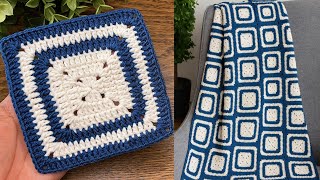 Easy&unique crochet square tutorial,step by step guide for beginners 