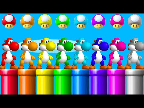 All Playable Yoshi Colors in NSMBW ????????????????????????????⚫