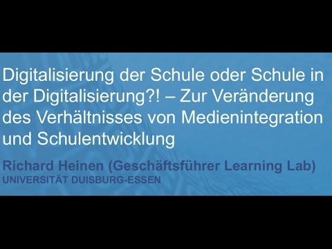 Ringvorlesung Onlife: Digitalisierung der Schule oder Schule in der Digitalisierung?!