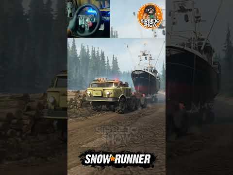 Towing Giant Fishing Boat #snowrunner #snowrunnerindonesia #shorts  #logitechg29 #gameplay #offroad