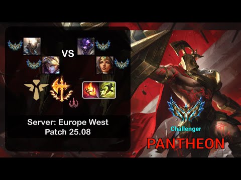 Pantheon Support + Ezreal vs Alistar + Sivir - EUW Challenger - Patch 25.08