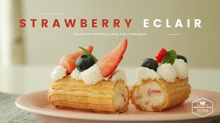 딸기 에클레어 만들기 : Strawberry Eclair Recipe : イチゴエクレア -Cookingtree쿠킹트리