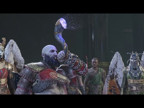 Kratos Blows Gjallarhorn and Assaults Asgard - God of War Ragnarok