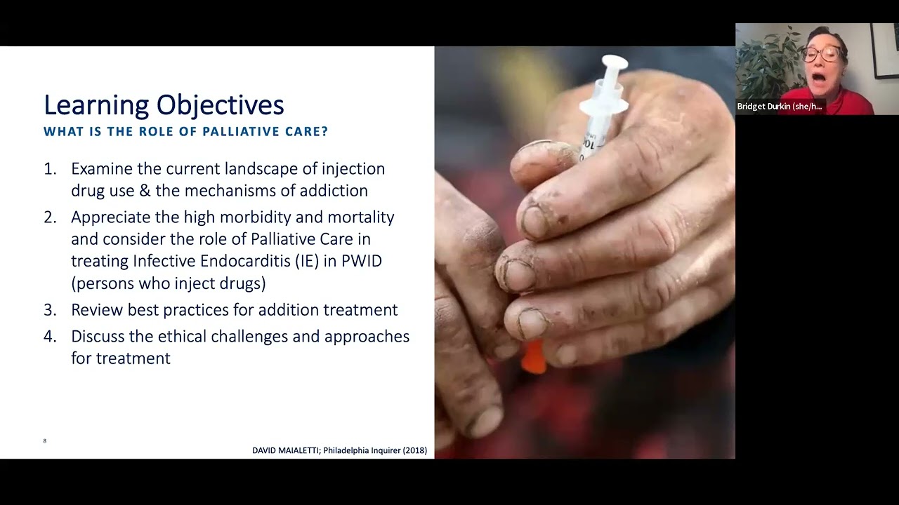 Watch video titled A Journey from the Heart: Palliative Care in Infective Endocarditis for Patients Who Use Intravenous Drugs on YouTube