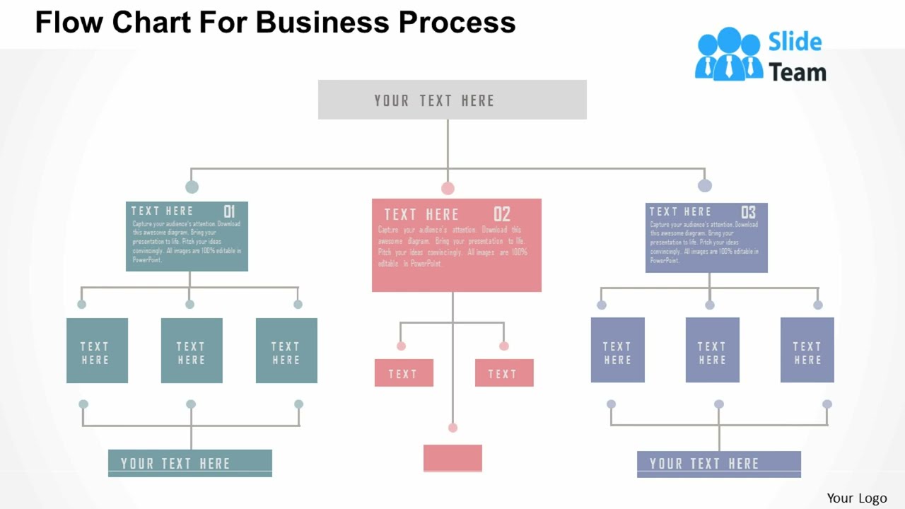 Flow Chart For Business Process Flat Powerpoint Design