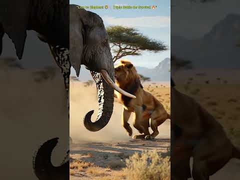 "Lion vs Elephant | Wild Clash of Titans 🦁🐘🔥"